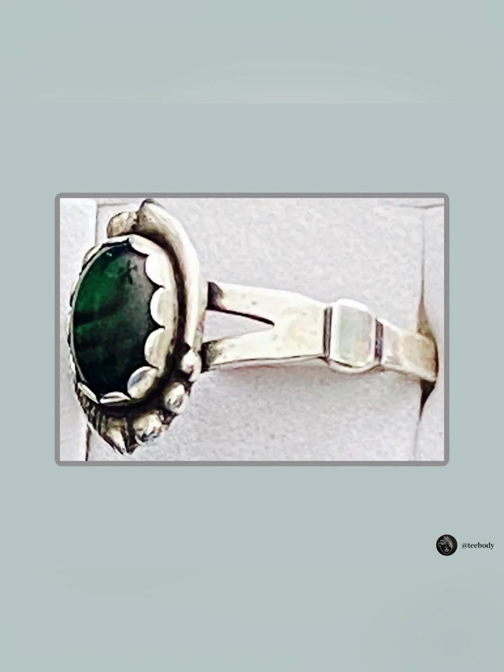 Vintage WMCO Sterling 925 Green Paua Shell Southwestern Ring NWT